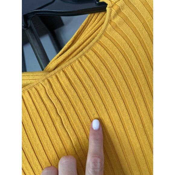 Amur Vivian Knit Midi Dress Yellow Womens Size Medium - Picture 8 of 9